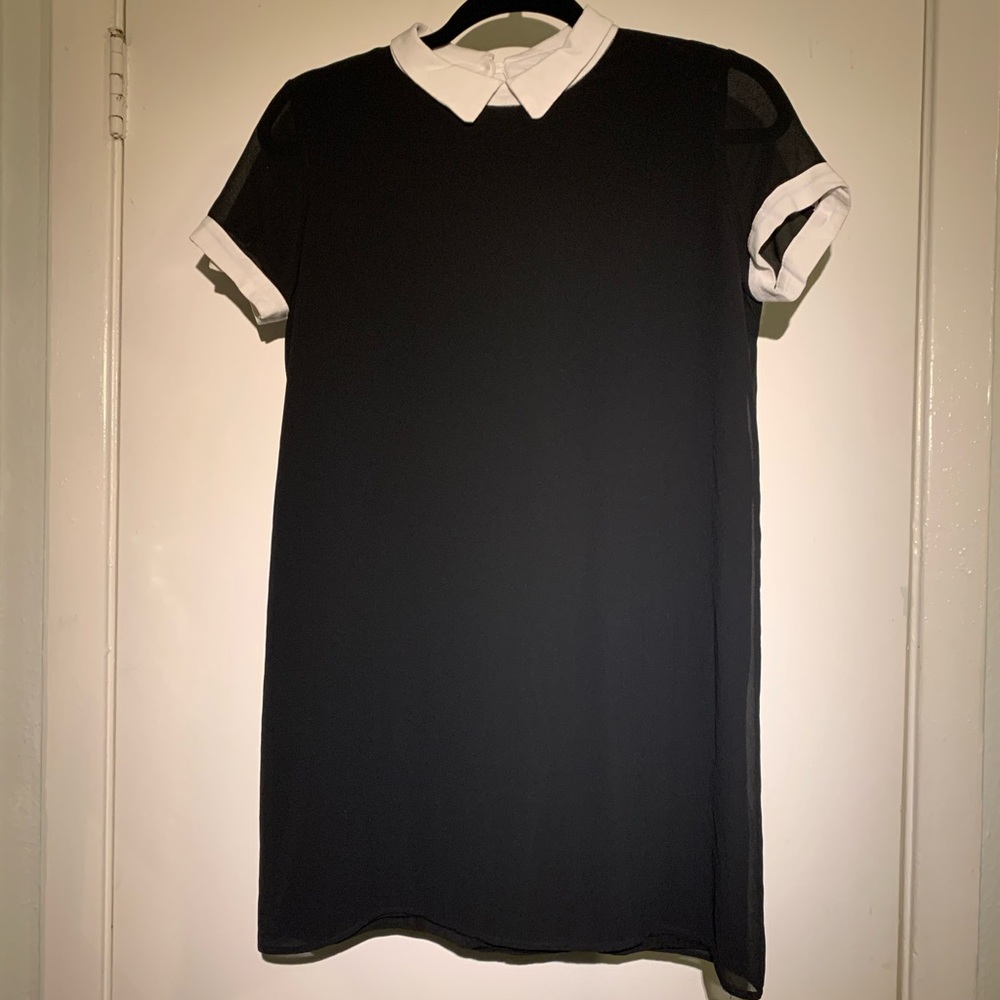 White Collared Black Dress